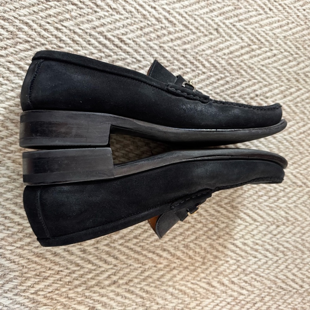 Men’s Gucci Suede Black & Gold Horse Bit Loafers | Size 11.5 - Picture 5 of 7